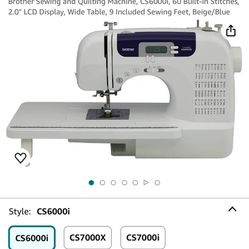 Brother Sewing and Quilting Machine, CS6000i