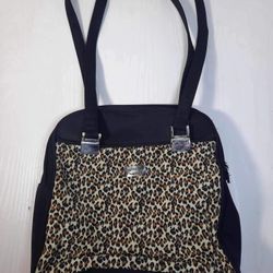 The Filer New York Handbag Black Purse Animal Print Colorblock