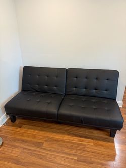 Black Faux Leather Sofa Bed