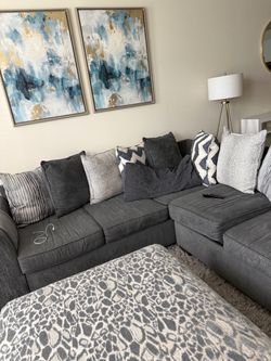 Great Grey Sectional + ottoman