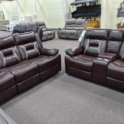 New Recliner Couch And Loveseat Only $50 Down Payment 