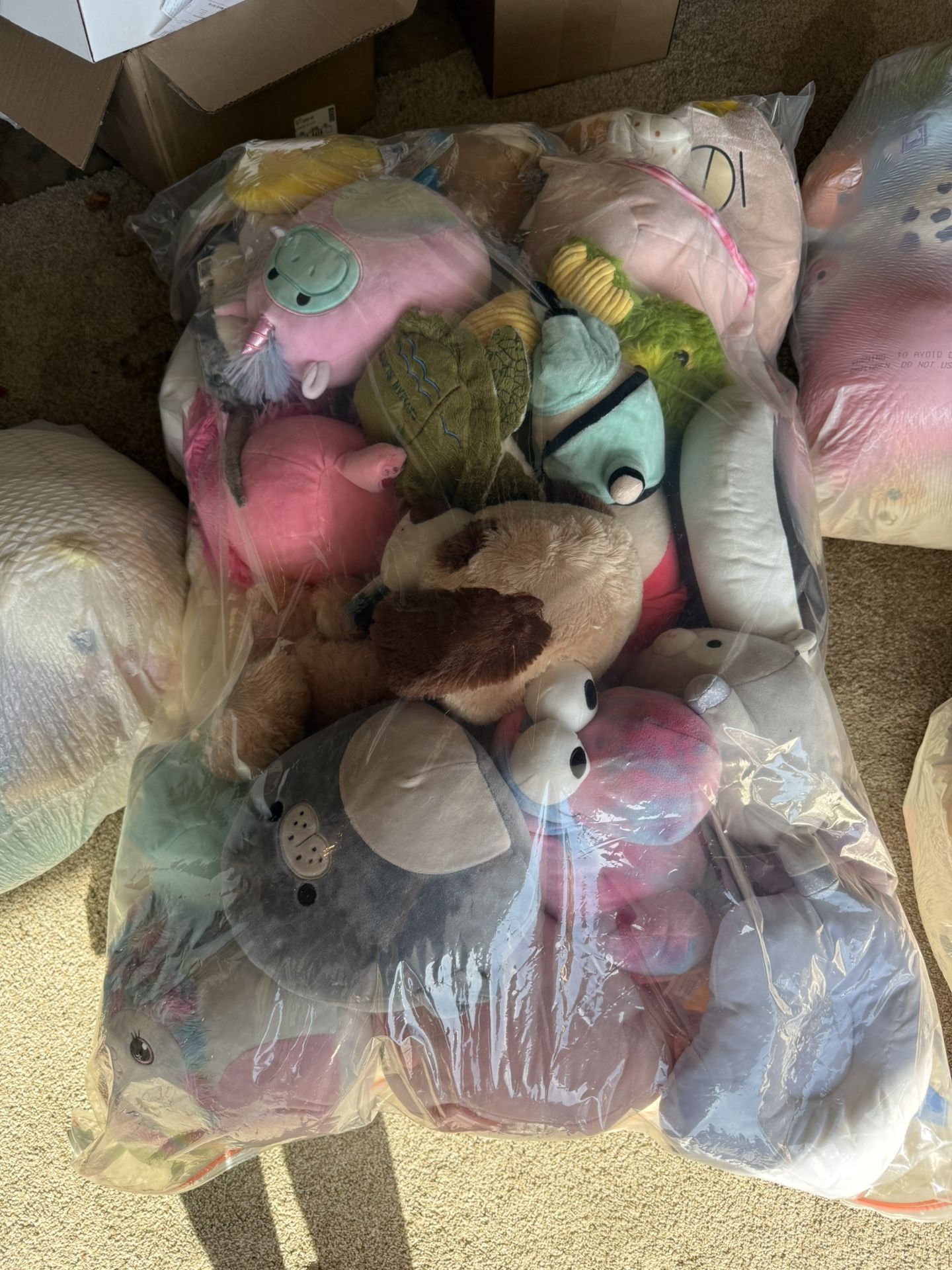 5 Bags of Stuffed Animals