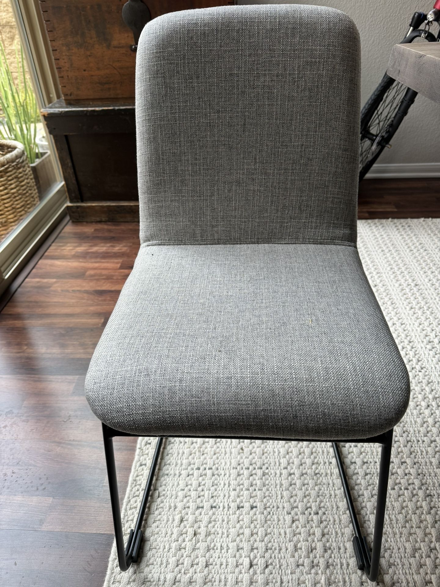 Pottery Barn Zoe Dining Chairs (6), Basketweave Slub Ash