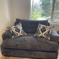 Love Seat With Down Pillows 