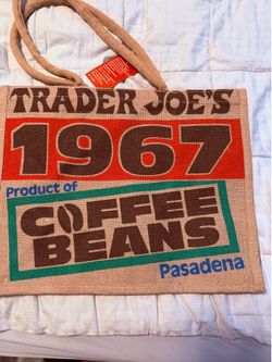 ☕️ Trader Joe’s Coffee Beans Reusable Tote Bag ☕️ NEW WITH TAGS