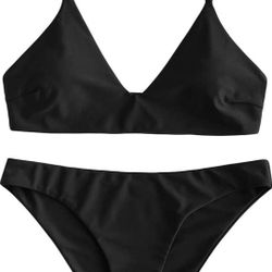 Zaful Women's Spaghetti Straps Bralette Bikini Set Two Piece Set..M
