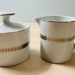 Retroneu Imperial Platinum 2 Pieces Creamer And Sugar Bowl 