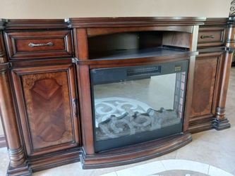 Tv stand with fireplace
