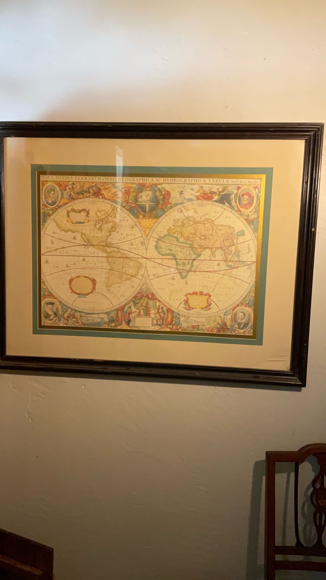 Vintage Map Nova Totivs Terrarvmorbis Geographica AC Hydrographic Tabula By Henri Hondio