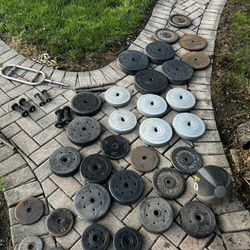 Lot Of Weights & Gym Accessories 