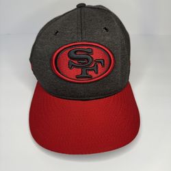 New Era 59fifty San Francisco 49ers Size 7 3/4 Hat Charcoal Red Stipe