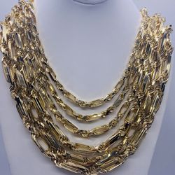 14K 5mm-12mm Italian Milano Chain Solid Gold Brand New 