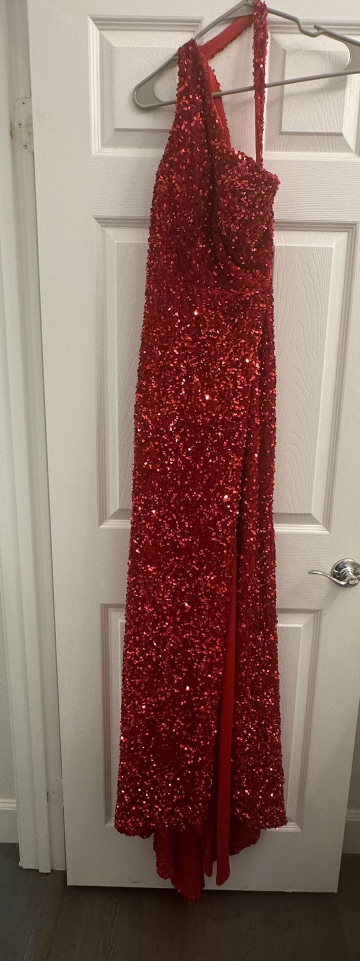 Long Red Sequin Prom or homecoming Dress