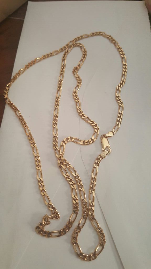 14k gold over sterling silver Italy chain 30"