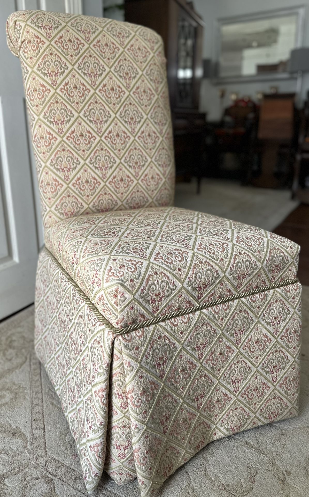 Pair of Skirted Parsons Chairs Vintage