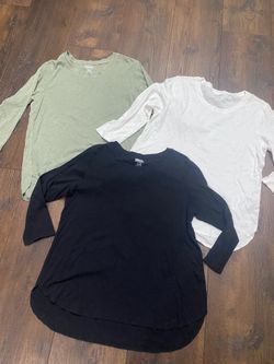 Womans 3/4 Sleeve Shirts By Kirkland Green White And Black Size Large #8