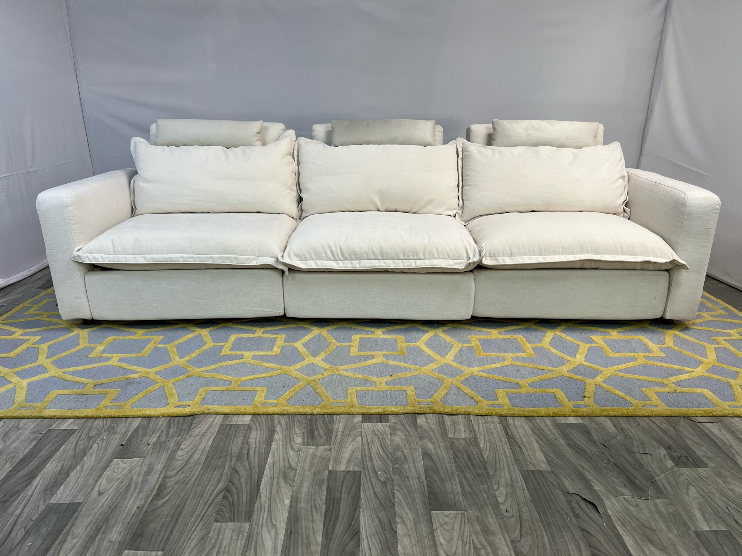 ( Delivery Available ) Homebody Cream White Sofa Recliner