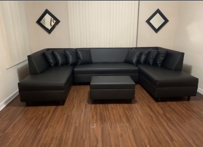 I Shape Sofá Sectional Brand New Available For Pick Up Or Delivery Also Ready In White Color