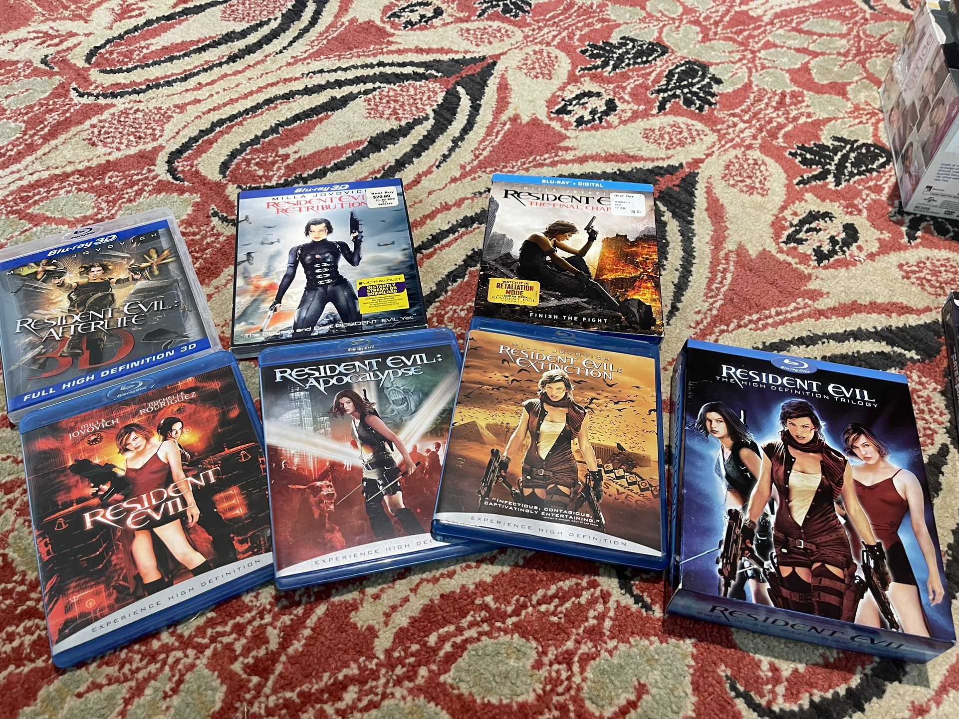 LOT 6 Resident Evil Blue Ray DVDs