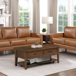 Malcolm Caramel Sofa And Loveseat