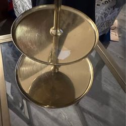 Gold Two-Tier Serving Stand for Mithai and Diwali Hosting
