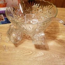Vintage Anchor Hocking Punch Bowl Set