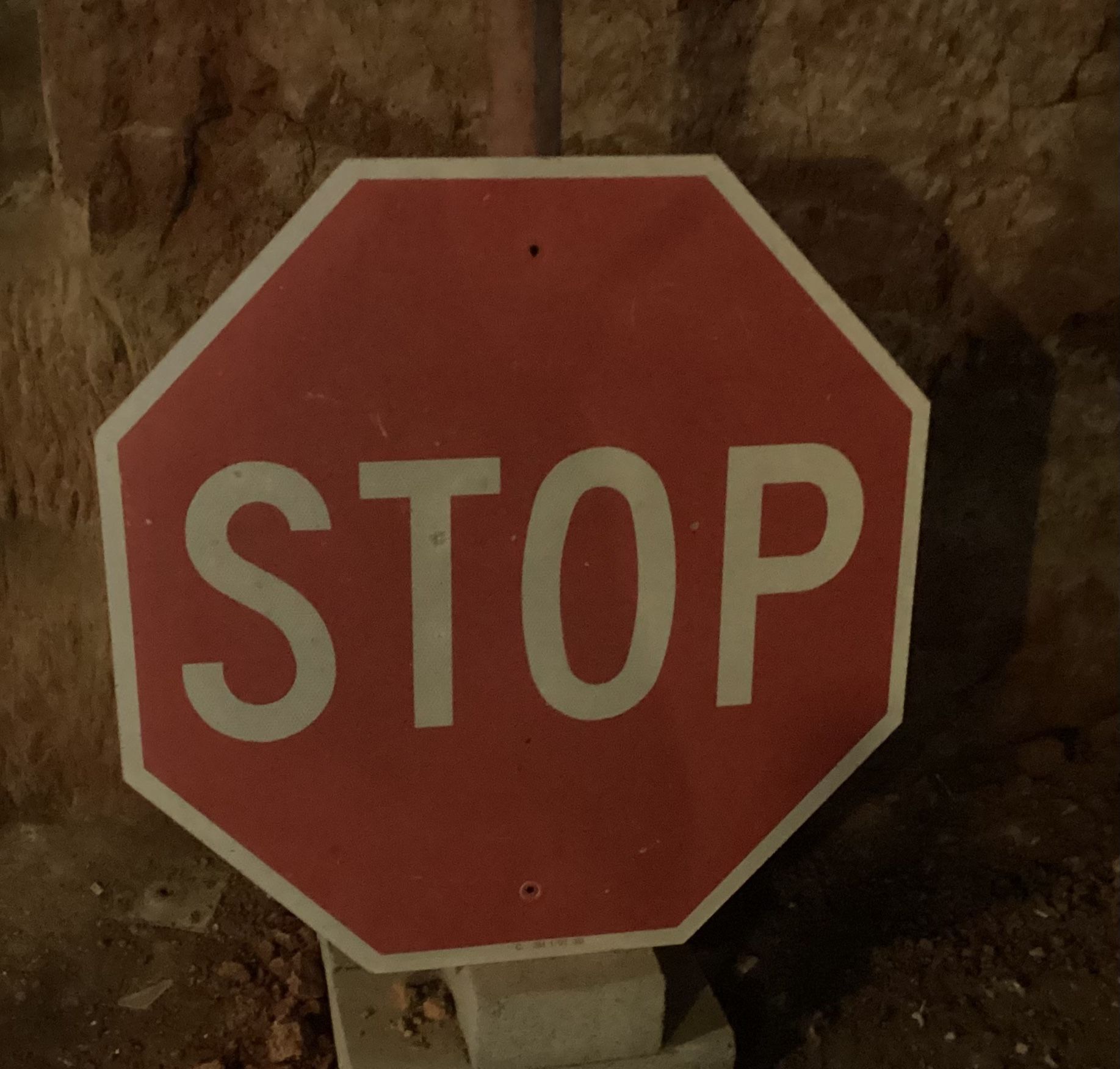 Very large STOP sign.