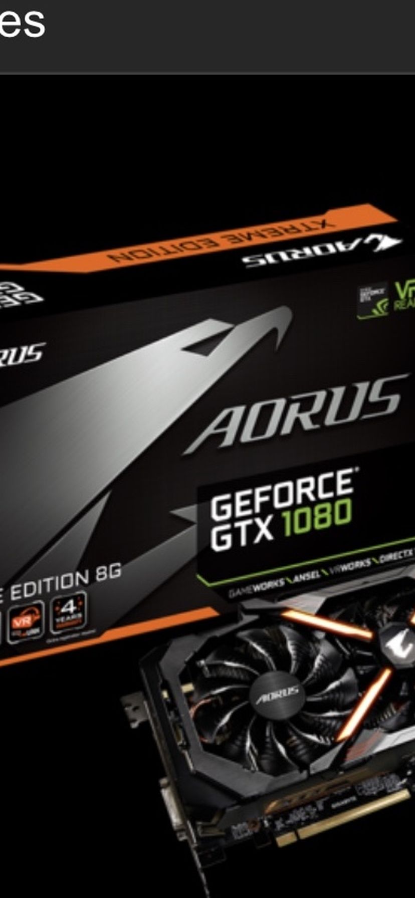 Xtreme Gaming Used 1080 Gtx Gigabyte GeForce GTX 1080 Xtreme