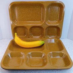 Mid Century Vintage 60s Melamine 5 Section 1969 Bolta USA Divider Trays Army Mess Hall Set of 2