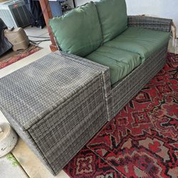 Patio furniture. Couch, loveseat, endtable