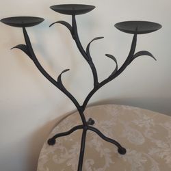 BRUTTALIST CANDLEBRA VTG METAL ART CANDLE HOLDER