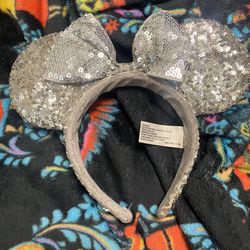 Silver Minnie Mouse Ears
