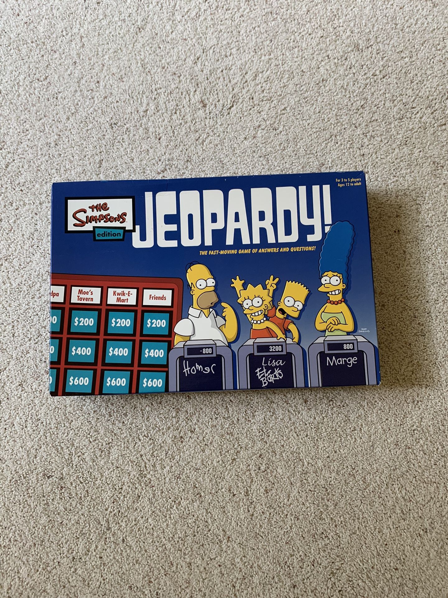“THE SIMPSONS EDITION” of Jeopardy #5455 from 2003-COMPLETE SET