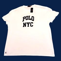 NWT Polo Classic SS Tee White w/ Navy Sz. XXL