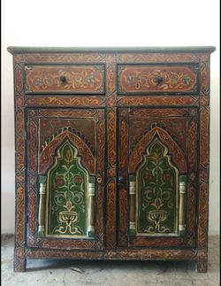 Moroccan style wooden cabinet