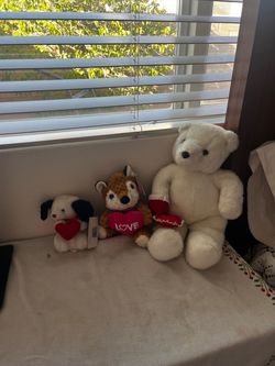 Valentine's Day Stuffed Animal Plush Lot of 3