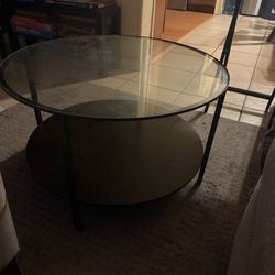 Black Round Glass Table