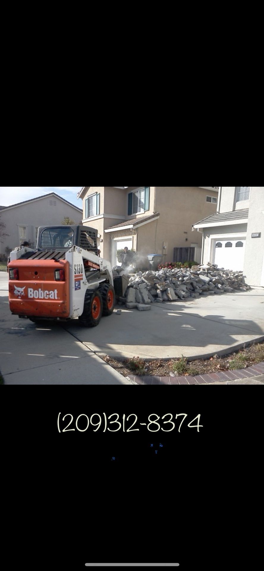 Bobcat and excavating operation