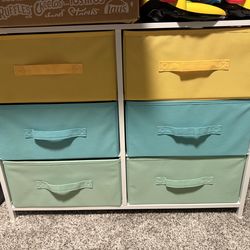 6 drawer dresser with fabric bins