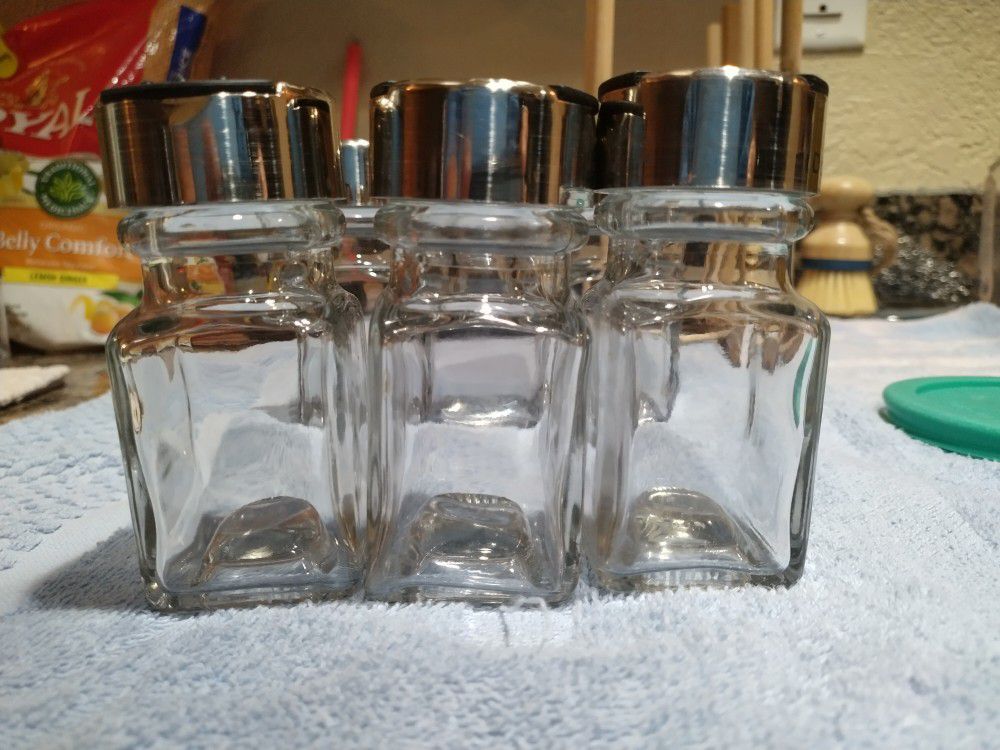 Small Glass Jars Spices Glitter