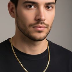 14k gold 24" 4mm miami cuban link chain