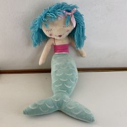Your Zone Plush MERMAID Stuffed Doll Pillow 22" Yarn Hair