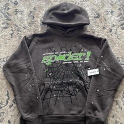 *BRAND NEW* Spider Worldwide Gray And Green“  Hoodie (SIZE M)