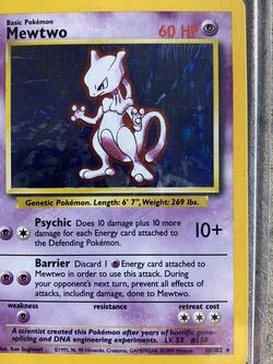(Authentic 1999) Mewtwo basic pokemon card