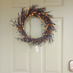 New ! Rustic Black & Orange Wreath 