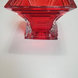 Vintage Cranberry Bowl Sm, heavy