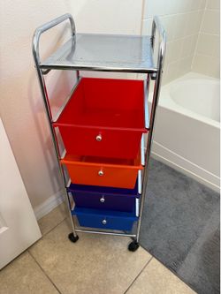 Mind Reader Rolling Cart with Drawers, Utility Cart, 12.75"L x 15.25"W x 30"H, Multi-color  $50