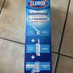 New Clorox ToiletWand Starter Kit w/ 6 Disposable Cleaning Heads