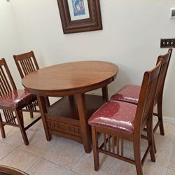 Kitchen high table with 4 chair sets