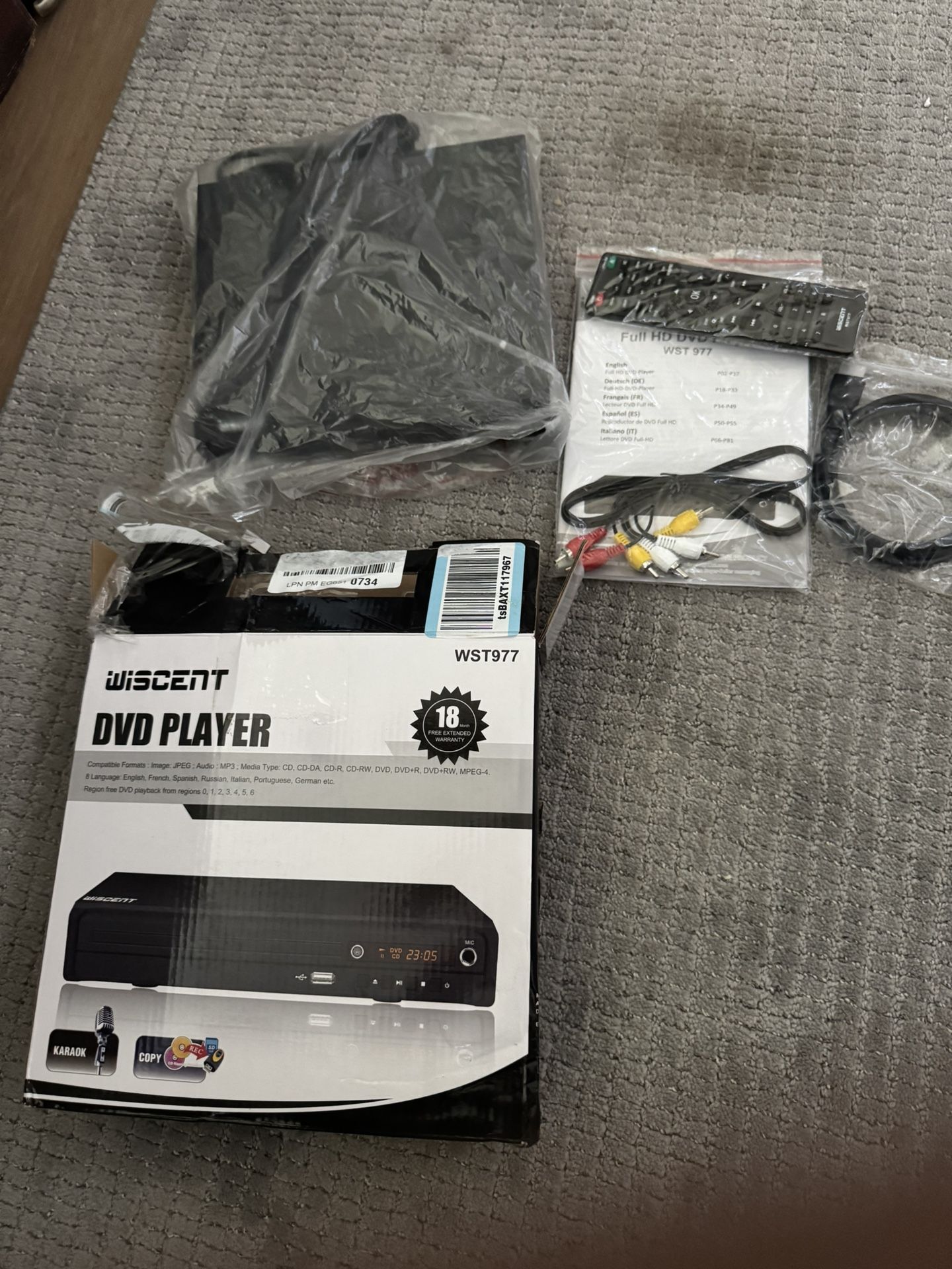 WISCENT WST977 Multi-Region DVD Player – HDMI/AV/USB + Karaoke Mic Input